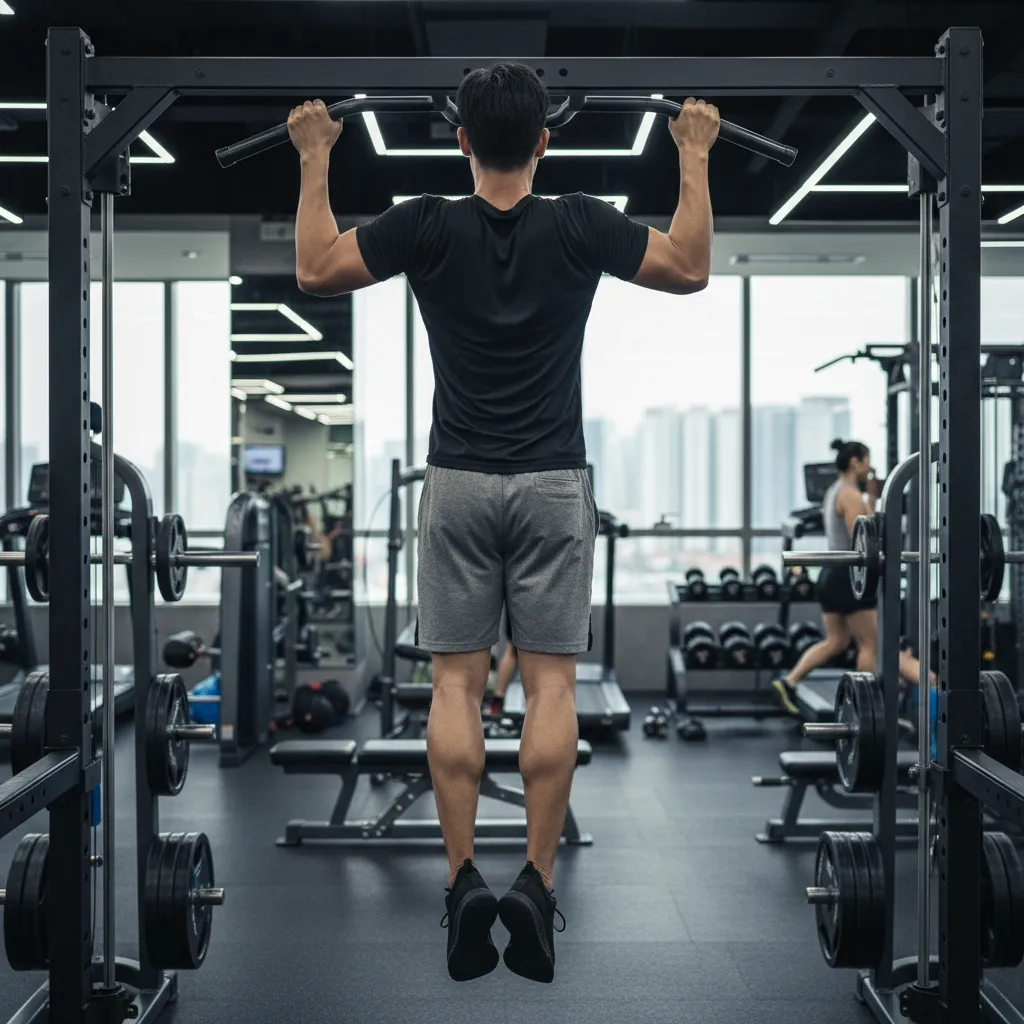 ảnh gym nam tập xà đơn khoe cơ vai lưng