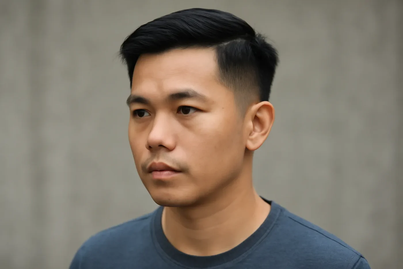 Kiểu tóc ngắn mái lệch phong cách nam tính