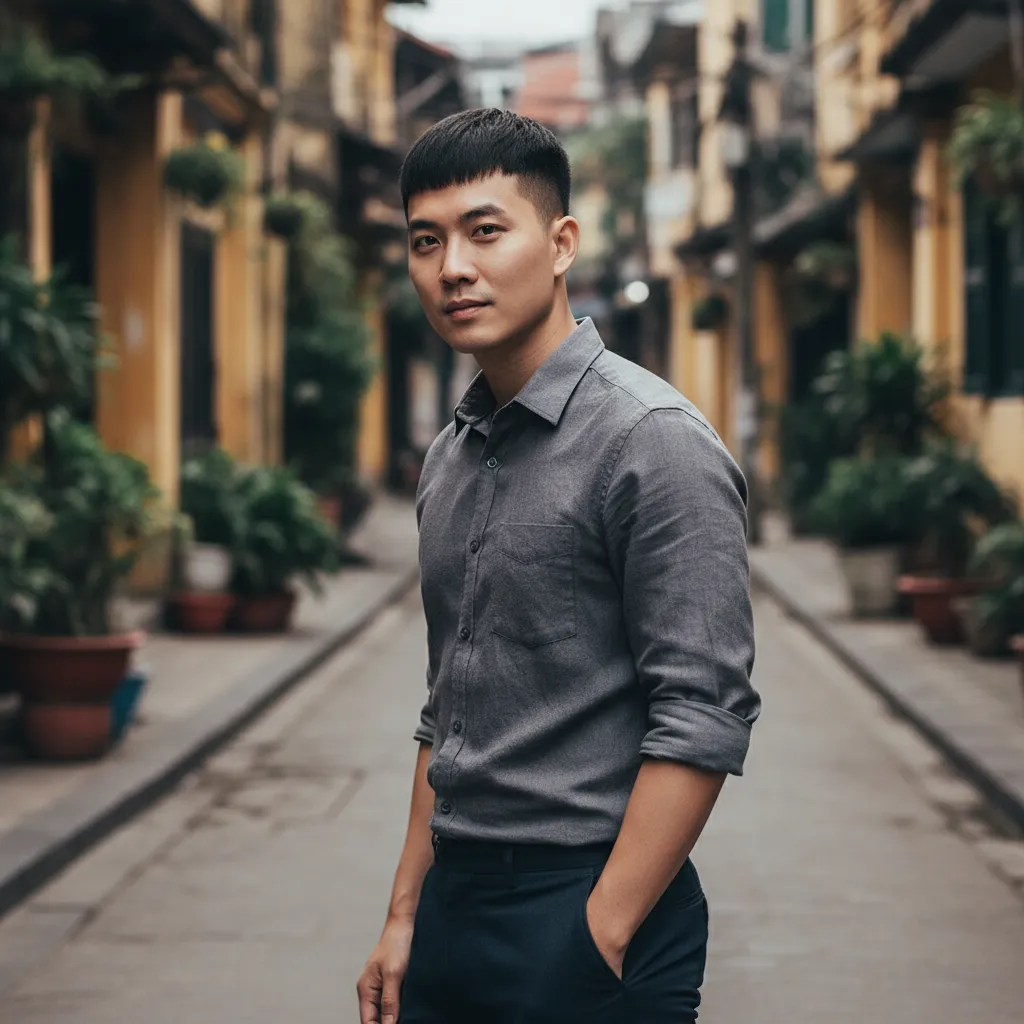 Nam giới với tóc Caesar ngắn cá tính